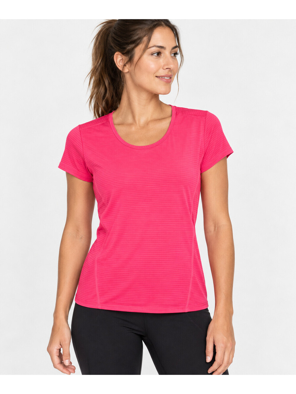 Athleta Women’s XS Pink Ribbed Short Sleeve Athletic Running Workout Top